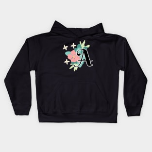 Flower A Initial Kids Hoodie